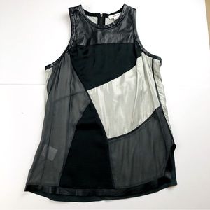 Helmut Lang black silver top S